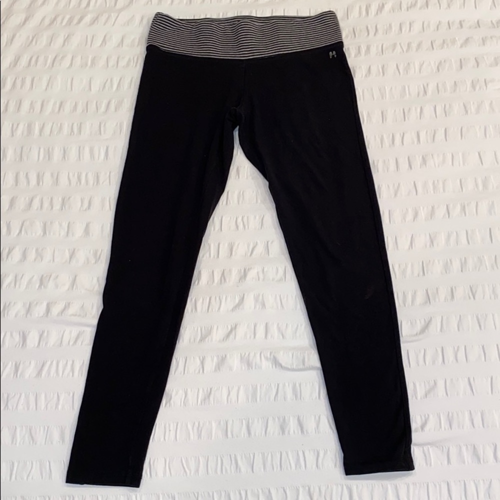 Black Victoria’s Secret leggings with striped band